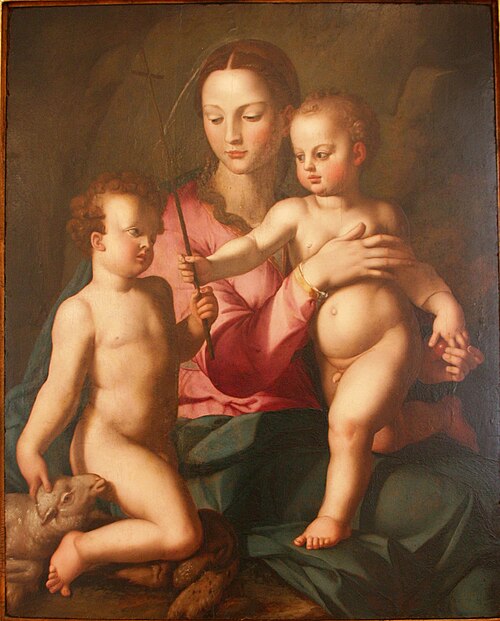 Madonna mit Kind und dem hl. Johannes, 1550, Bronzino