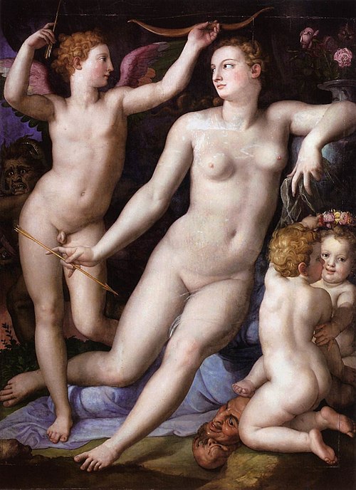 Venus, Cupid and Jealousy, 1550, Bronzino