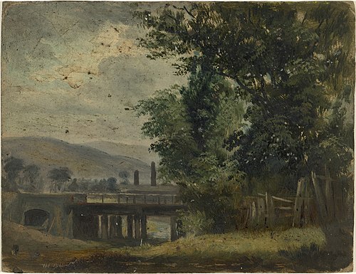 A Bridge on the River Dodder, 1841, William Howis senior