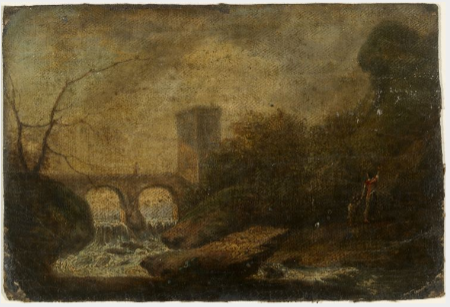 Sunset beyond a Bridge, 1843, William Howis senior