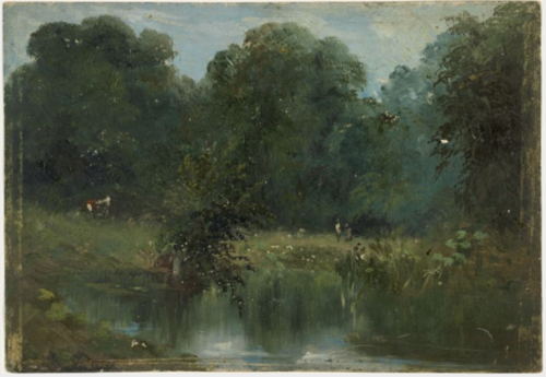 Figures by a Woodland Pool, 1850, William Howis senior