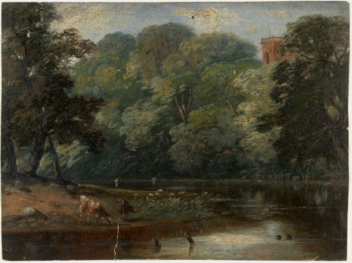 Cattle Drinking, 1850, William Howis senior