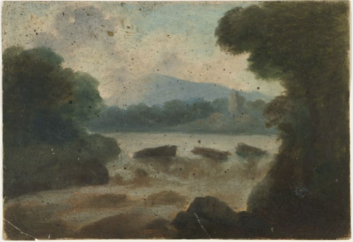 River Falls with Distant Ruin, , William Howis junior