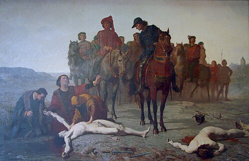 Charles le Téméraire retrouvé après la bataille de Nancy, 1865, Auguste Feyen-Perrin