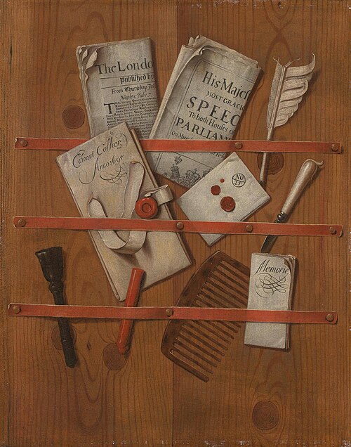 A Letter Rack, 1695, Edwaert Collier