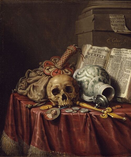 A Vanitas Still Life, 1675, Edwaert Collier
