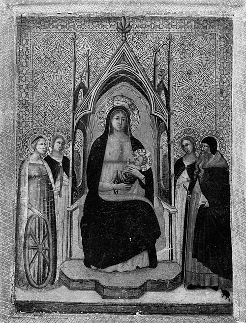 Virgin and Child Enthroned with Four Saints, , Giotto