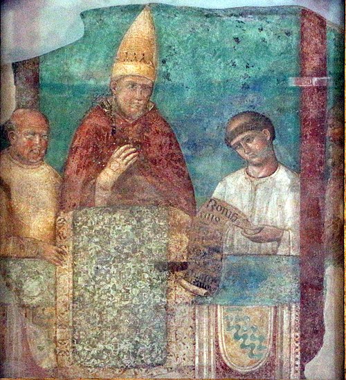 Boniface VIII declaring the Jubilee Year of 1300, 1300, Giotto