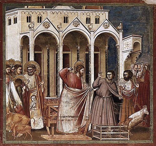 L'Expulsion des marchands du Temple, 1303, Giotto