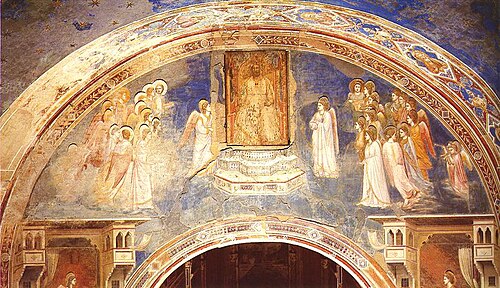 Dieu envoie Gabriel auprès de la Vierge, 1303, Giotto