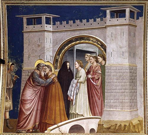 La Rencontre d'Anne et Joachim à la Porte Dorée, 1300, Giotto