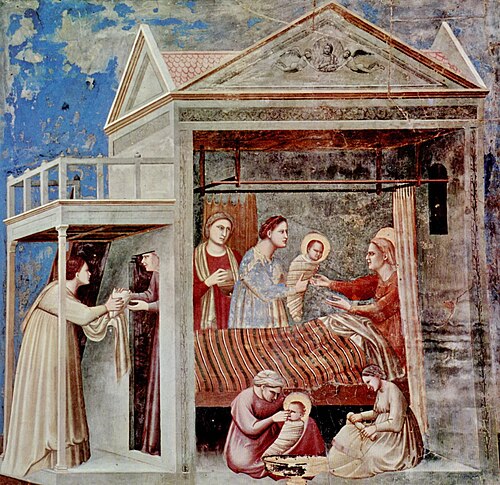 La Naissance de la Vierge, 1300, Giotto