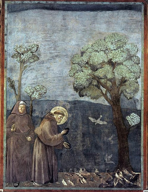 Sermon to the Birds, 1295, Giotto