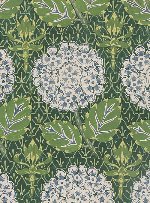 Untitled (Hydrangea wallpaper design), , Vivian Smith