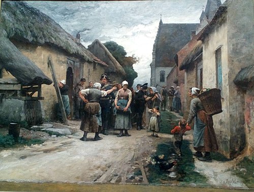 Une arrestation dans un village de Picardie, 1879, Hugo Salmson
