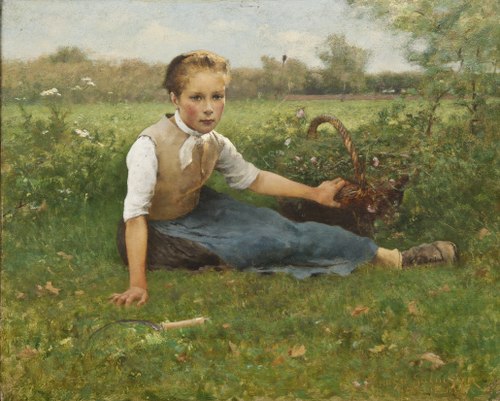 Picking Flowers, 1882, Hugo Salmson