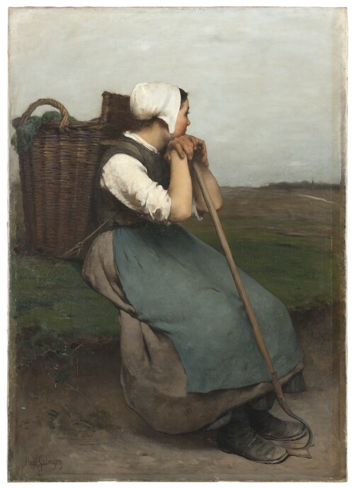 French Peasant Girl. Souvenir de Picardie, 1878, Hugo Salmson