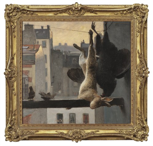 Stadsvy med stilleben, 1850, Hugo Salmson