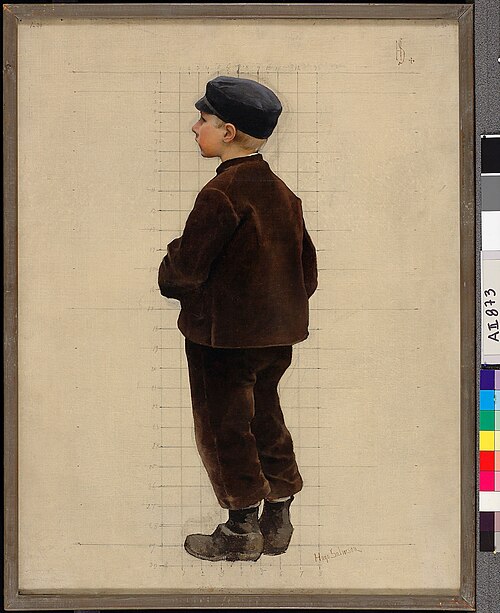Gosse i brun kostym, , Hugo Salmson