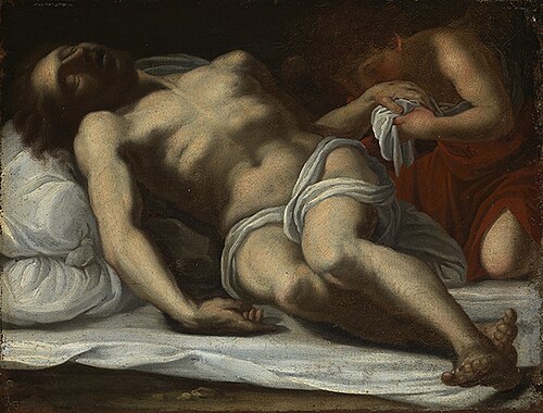 Der tote Christus, von einem Engel betrauert, , Annibale Carracci