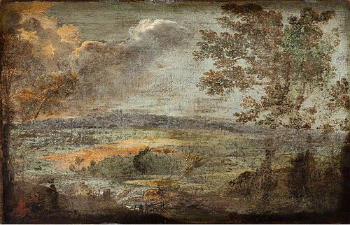 Landscape with Figures by the Bank of a River, , Annibale Carracci