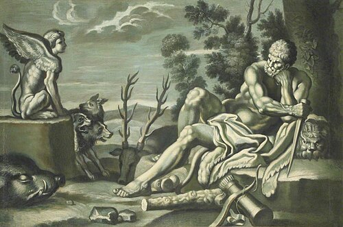 Hercules and the Sphinx, , Annibale Carracci
