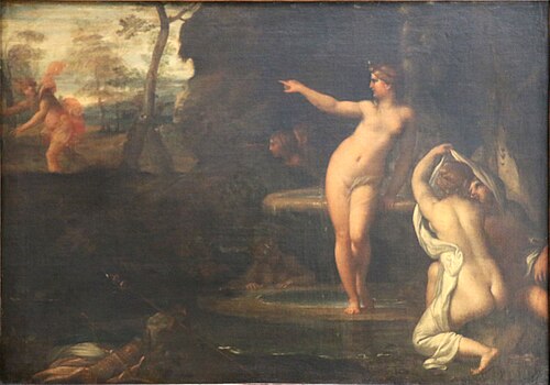 Diane au bain surprise par Actéon, 1550, Annibale Carracci