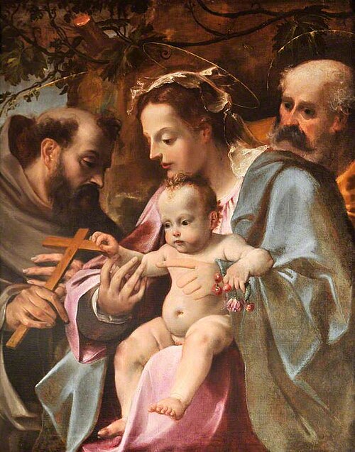 The Holy Family with Saint Francis, 1550, Annibale Carracci
