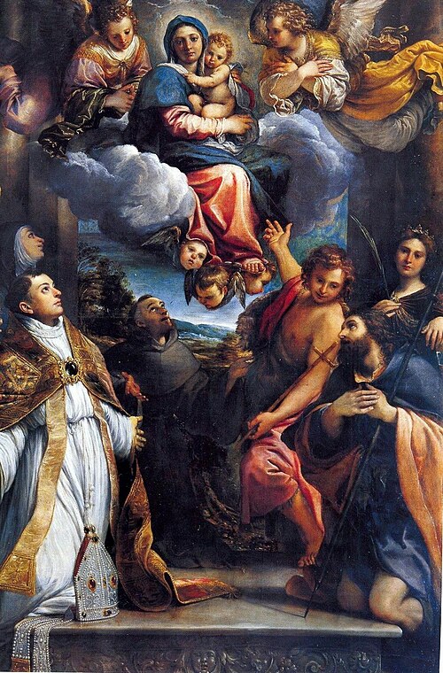 Madonna in Glory with Saints, 1550, Annibale Carracci