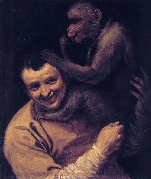 Man with a Monkey, 1550, Annibale Carracci