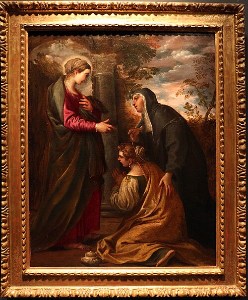 la madonna, la maddalena e una santa monaca, 1588, Annibale Carracci