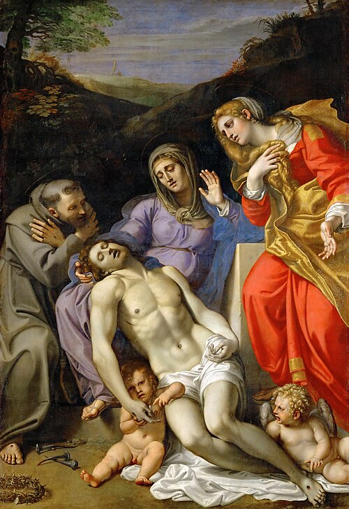 Pietà with Sts. Francis and Mary Magdalen, 1602, Annibale Carracci
