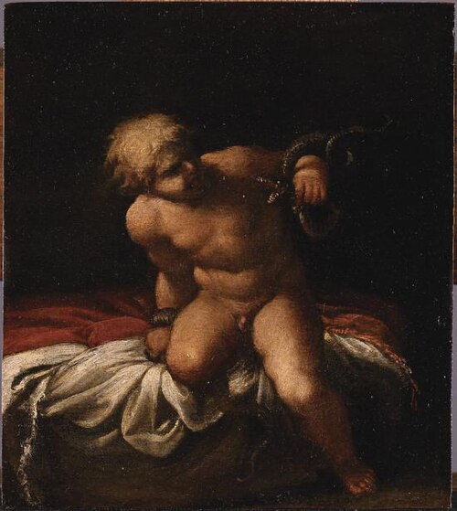 Infant Hercules Strangling the Serpents, 1599, Annibale Carracci