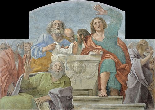 Apostles around the Empty Sepulchre, 1605, Annibale Carracci