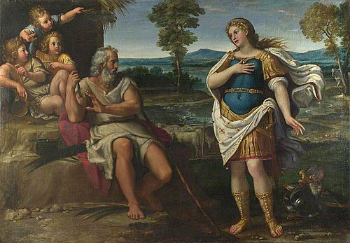 Erminia takes Refuge with the Shepherds, 1612, Annibale Carracci