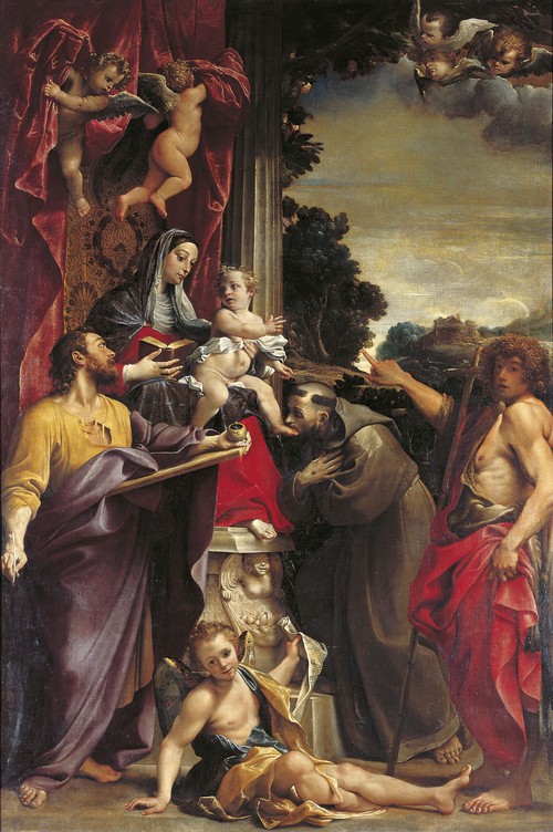 Madonna Enthroned with Saint Matthew, 1588, Annibale Carracci