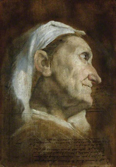 Head of an old woman, 1590, Annibale Carracci