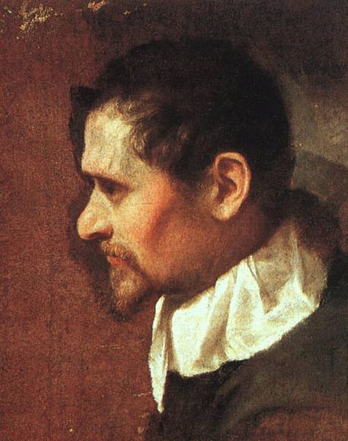 Self-Portrait in Profile, 1590, Annibale Carracci