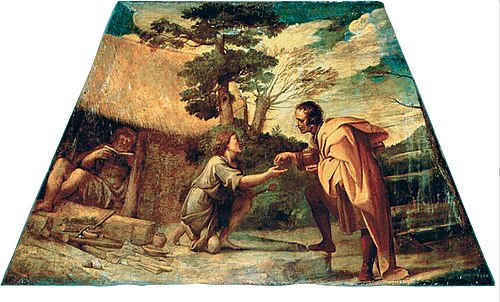 Saint Didacus of Alcalá receiving alms, 1604, Annibale Carracci