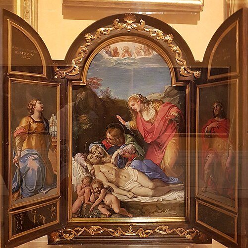 Portable Altarpiece with Pietà and Saints, 1603, Annibale Carracci
