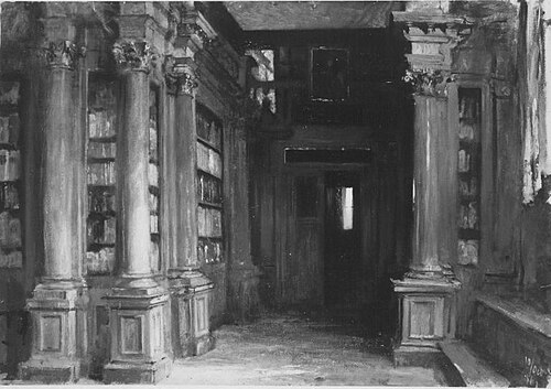 Bibliothek in der Scuola di San Rocco, 1861, Ludwig von Hagn