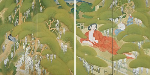 Serving Girl in a Spa, 1918, Tsuchida Bakusen