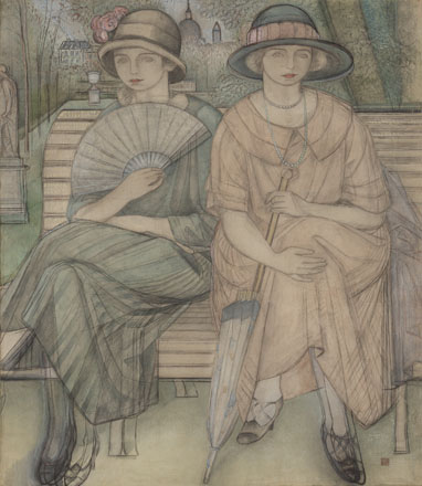Women in Paris, 1923, Tsuchida Bakusen
