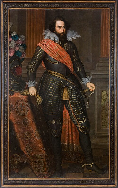 Portret "Graaf Hendrik van den Bergh (1573-1638)" op doek door Otto van Veen, circa 1618, 1618, Otto van Veen