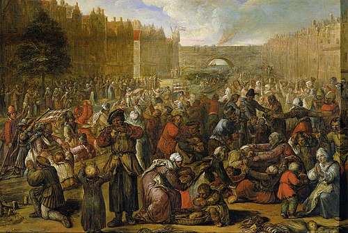 Distribution of Herring and White Bread at the Relief of Leiden, 3 October 1574, 1574, Otto van Veen
