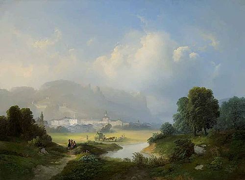 Ansicht von Hallein, Salzburg, 1865, 1865, Franz Barbarini