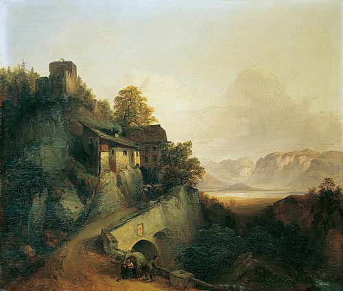 Mountain Road in Tirol, 1842, Franz Barbarini