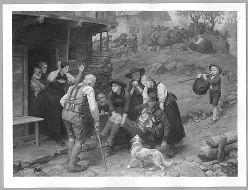 War-scene with peasants, 1902, Franz Defregger