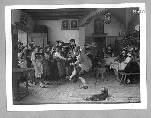 merry society of young peasants in an inn, 1882, Franz Defregger