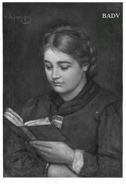 Girl reading, 1860, Franz Defregger